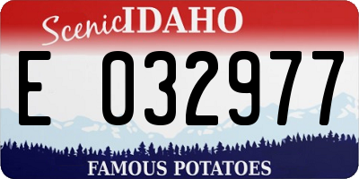 ID license plate E032977