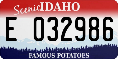ID license plate E032986