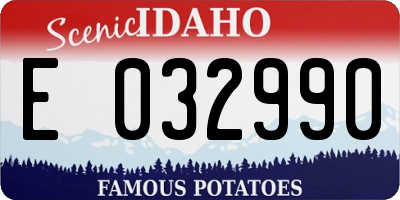 ID license plate E032990