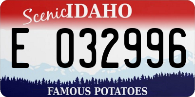 ID license plate E032996