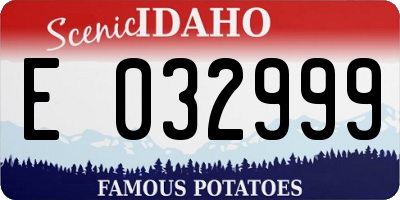 ID license plate E032999
