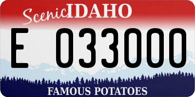 ID license plate E033000