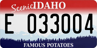 ID license plate E033004