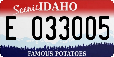 ID license plate E033005