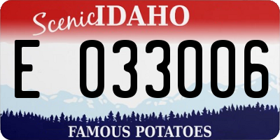 ID license plate E033006
