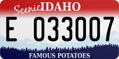 ID license plate E033007