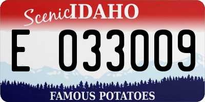 ID license plate E033009
