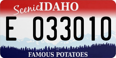 ID license plate E033010