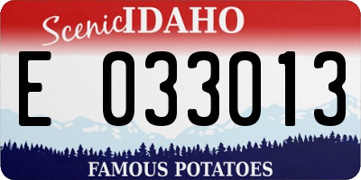 ID license plate E033013