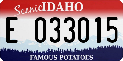 ID license plate E033015