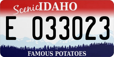 ID license plate E033023