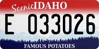 ID license plate E033026