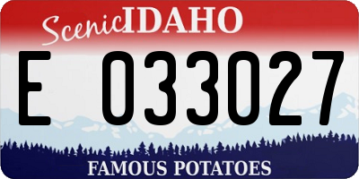 ID license plate E033027