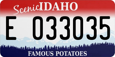 ID license plate E033035