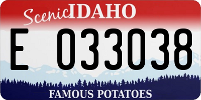 ID license plate E033038