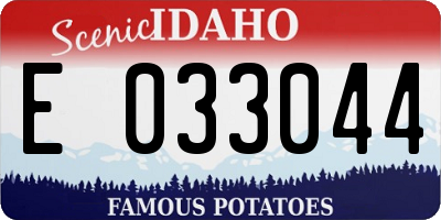 ID license plate E033044