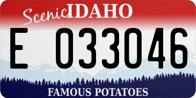 ID license plate E033046