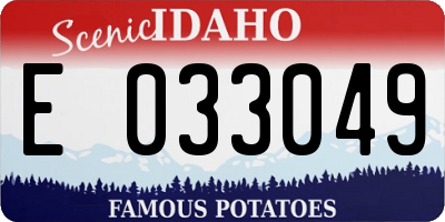 ID license plate E033049