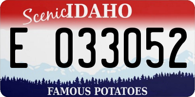 ID license plate E033052
