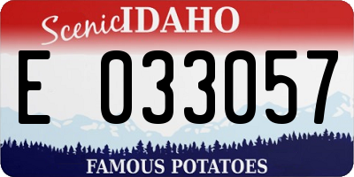 ID license plate E033057