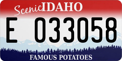 ID license plate E033058