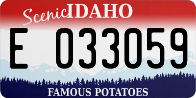 ID license plate E033059