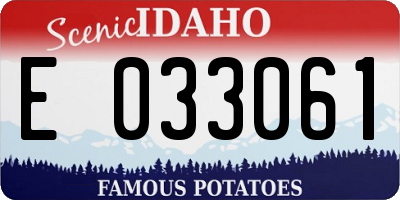 ID license plate E033061