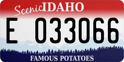 ID license plate E033066