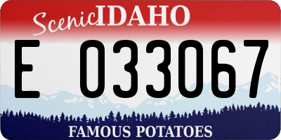 ID license plate E033067