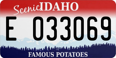 ID license plate E033069