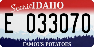 ID license plate E033070
