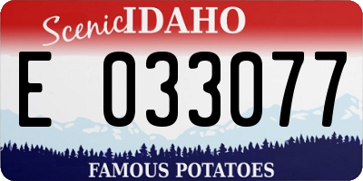 ID license plate E033077