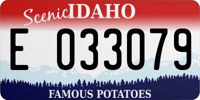 ID license plate E033079