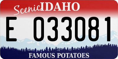 ID license plate E033081