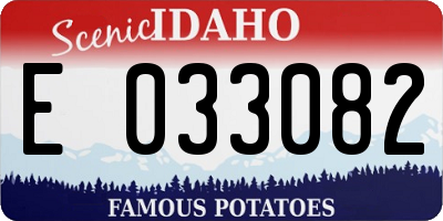 ID license plate E033082