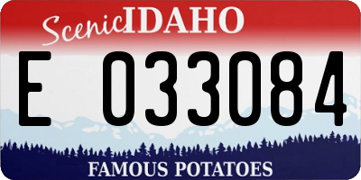 ID license plate E033084