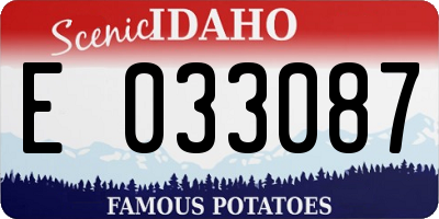 ID license plate E033087