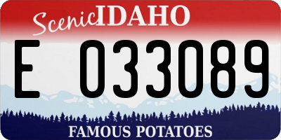 ID license plate E033089