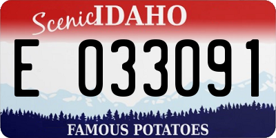 ID license plate E033091