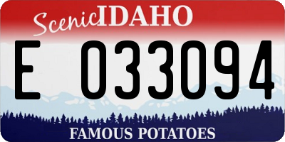 ID license plate E033094