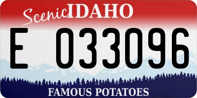 ID license plate E033096