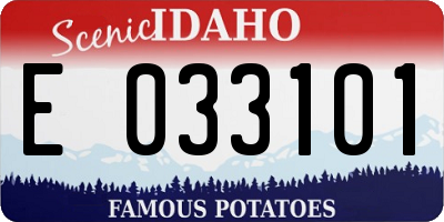 ID license plate E033101