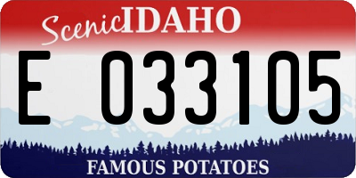 ID license plate E033105