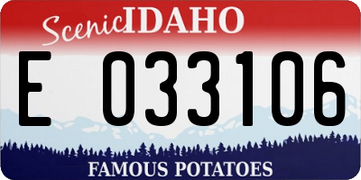 ID license plate E033106