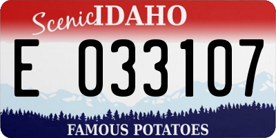 ID license plate E033107