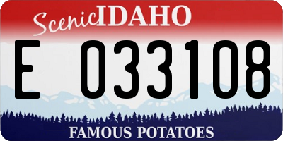 ID license plate E033108