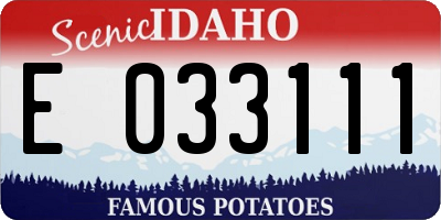 ID license plate E033111
