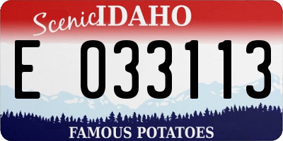 ID license plate E033113