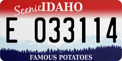 ID license plate E033114