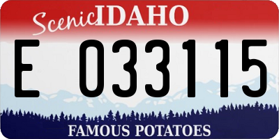 ID license plate E033115